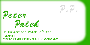 peter palek business card